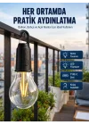 Mey İthalat® Şarjlı Dekoratif Kamp Lambası Askılı Ampul Led Işık Type-C Girişli