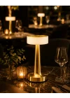 Mey İthalat® Şarjlı Gold Mantar Masa Lambası Dimmer Ayarlı Kablosuz LED Lamba