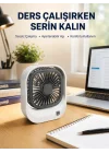 Mey İthalat® Şarjlı Masaüstü Fan 3 Kademeli Güçlü Hava Akışı