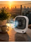 Mey İthalat® Şarjlı Masaüstü Fan 3 Kademeli Güçlü Hava Akışı