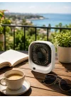 Mey İthalat® Şarjlı Masaüstü Fan 3 Kademeli Güçlü Hava Akışı