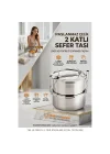 Mey İthalat® Sefer Tası Yemek Kabı Paslanmaz Çelik 2 Katlı 14 cm 1.3 LİTRE 721365