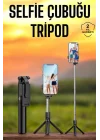 Mey İthalat® Selfie Çubuğu Tripod Kumandalı Telefon Tutucu Siyah