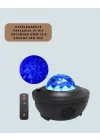 Mey İthalat® Sesle Etkileşimli Yıldız Projektörlü Gece Lambası – Bluetooth Hoparlörlü, USB Girişli, Dönen Okyanus