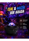 Mey İthalat® Sesle Etkileşimli Yıldız Projektörlü Gece Lambası – Bluetooth Hoparlörlü, USB Girişli, Dönen Okyanus