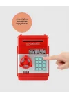 Mey İthalat® Şifreli Kırmızı ATM Tasarımlı Çelik Kasa Görünümlü Kumbara