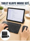 Mey İthalat® SIM Kartlı Android Tablet Bluetooth Klavye Kablosuz Mouse Geniş Ekran ve Taşınabilir Kullanım Seti