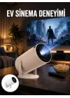 Mey İthalat® Sinema Projektörü Android HDMI USB WİFİ Ses Çıkışlı Ayaklı Projeksiyon Taşınabilir Yeni Nesil
