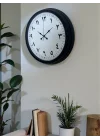Mey İthalat® Siyah Arapça Rakamlı 40 Cm Metal Duvar Saati