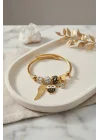 Mey İthalat® Siyah Baykuş Model Gold Renk Charmlı Bileklik