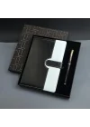 Mey İthalat®  Siyah Beyaz Tarihsiz Ajanda Defter Kalem Seti