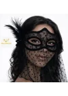 Mey İthalat® Siyah Dantel Tüllü Peçeli Parti Maskesi