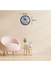 Mey İthalat® Siyah Floral Tea Cup Duvar Saati