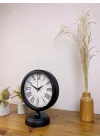 Mey İthalat® Siyah Metal Modern Masa Saati 25×20 cm