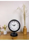 Mey İthalat® Siyah Metal Retro Masa Saati 25×20 cm