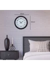 Mey İthalat® Siyah Motifli 36 Cm Duvar Saati