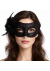 Mey İthalat® Siyah Simli Tüylü Balo Maskesi – Kadın Parti &amp; Maskeli Balo Maskesi