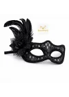 Mey İthalat® Siyah Tüylü Balo Maskesi Kadın Parti Aksesuarı
