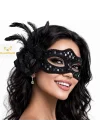 Mey İthalat® Siyah Tüylü Balo Maskesi Kadın Parti Aksesuarı
