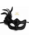 Mey İthalat® Siyah Tüylü Balo Maskesi Kadın Parti Aksesuarı