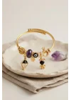 Mey İthalat® Siyah Uçan Model Charmlı Gold Renk Bileklik