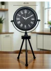 Mey İthalat® Siyah Zarif Dekoratif Üç Ayaklı Metal Masa Saati