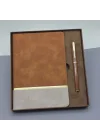 Mey İthalat® Soft Deri Defter Ve Roller Kalem Seti