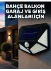 Mey İthalat® Solar LED Bahçe Aydınlatma Lambası 3 Işık Modlu Sensörlü Duvar Tipi Dış Mekan