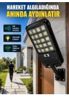 Mey İthalat® Solar LED Bahçe Lambası Hareket Sensörlü Uzaktan Kumandalı Dış Mekan Aydınlatma
