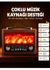 Mey İthalat® Solar Panelli Alev Işıklı Bluetooth Hoparlör – Çoklu Giriş, Uzun Pil Ömrü
