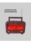 Mey İthalat® Solar Panelli Alev Işıklı Bluetooth Hoparlör – Çoklu Giriş, Uzun Pil Ömrü