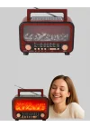 Mey İthalat® Solar Panelli Alev Işıklı Bluetooth Hoparlör – Çoklu Giriş, Uzun Pil Ömrü