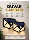 Mey İthalat® Solar Sensörlü Duvar Lambası Bahçe Lambaso Parlak Beyaz Işık Suya Dayanıklı