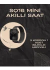 Mey İthalat® SQ-16 Mini Series 10 Akıllı Saat | Şık ve Hafif Tasarım, 3 Kordon Seçeneği