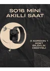 Mey İthalat® SQ-16 Mini Series 10 Akıllı Saat | Şık ve Hafif Tasarım, 3 Kordon Seçeneği