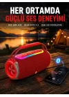 Mey İthalat® Suya Dayanıklı 20W RGB Hoparlör Bluetooth, USB, SD Kart ve AUX Girişli