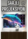 Mey İthalat® Taşınabilir Sinema Oyun Projektörü Akıllı Projeksiyon Android 11 Yeni Nesil