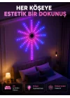Mey İthalat® Telefon Kontrollü RGB Fireworks LED Işık Çok Renkli Dekoratif Duvar Lambası