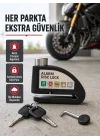 Mey İthalat® Titreşim Sensörlü Alarmlı Motosiklet Disk Kilidi 14mm Çelik Çift Kilitleme