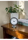 Mey İthalat®  Touch 25 X 20 Cm Metal Krom Masa Saati