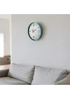 Mey İthalat® Turkuaz Dekoratif Stil 36 Cm Duvar Saati