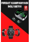 Mey İthalat® TWS Bluetooth Kulaklık ve Akıllı Saat Uyku Takibi Nabız Ölçer Uzun Pil Ömrü