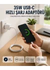 Mey İthalat® Type-C to C Kablolu 35W Hızlı Şarj Başlığı Set