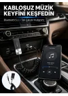 Mey İthalat® USB AUX Bluetooth Adaptörü Kablosuz Ses Aktarım Cihazı