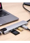 Mey İthalat® USB C Çoklu Port Adaptör HDMI USB Ethernet SD Kart Hub