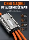 Mey İthalat® USB Type-C, Lightning ve Micro USB Uyumlu 3ü 1 Arada Hızlı Şarj Kablosu