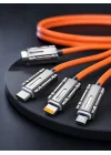 Mey İthalat® USB Type-C, Lightning ve Micro USB Uyumlu 3ü 1 Arada Hızlı Şarj Kablosu