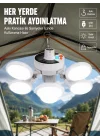 Mey İthalat® USB ve Solar Şarjlı Katlanabilir 5 Taraflı LED Lamba