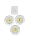 Mey İthalat® Uzaktan Kumandalı Yapışkanlı 3lü Led Spot Lamba