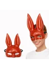 Mey İthalat® Uzun Kulaklı Kırmızı Lüks Tavşan Maskesi